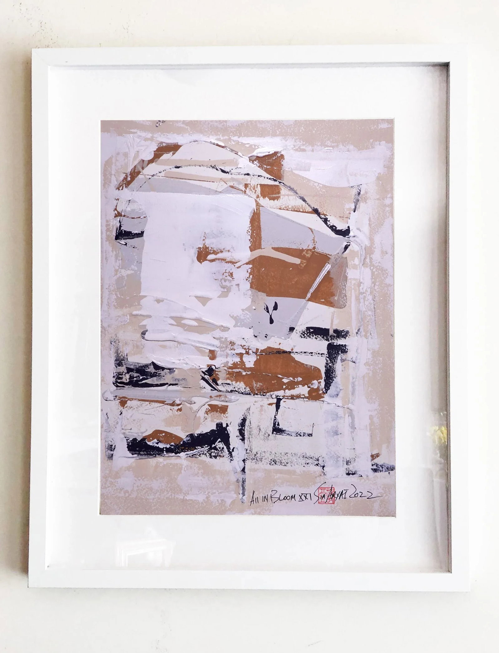 "All in Bloom. XXI" Contemporary Abstract Original Mixed-Media Painting, Framed - 5