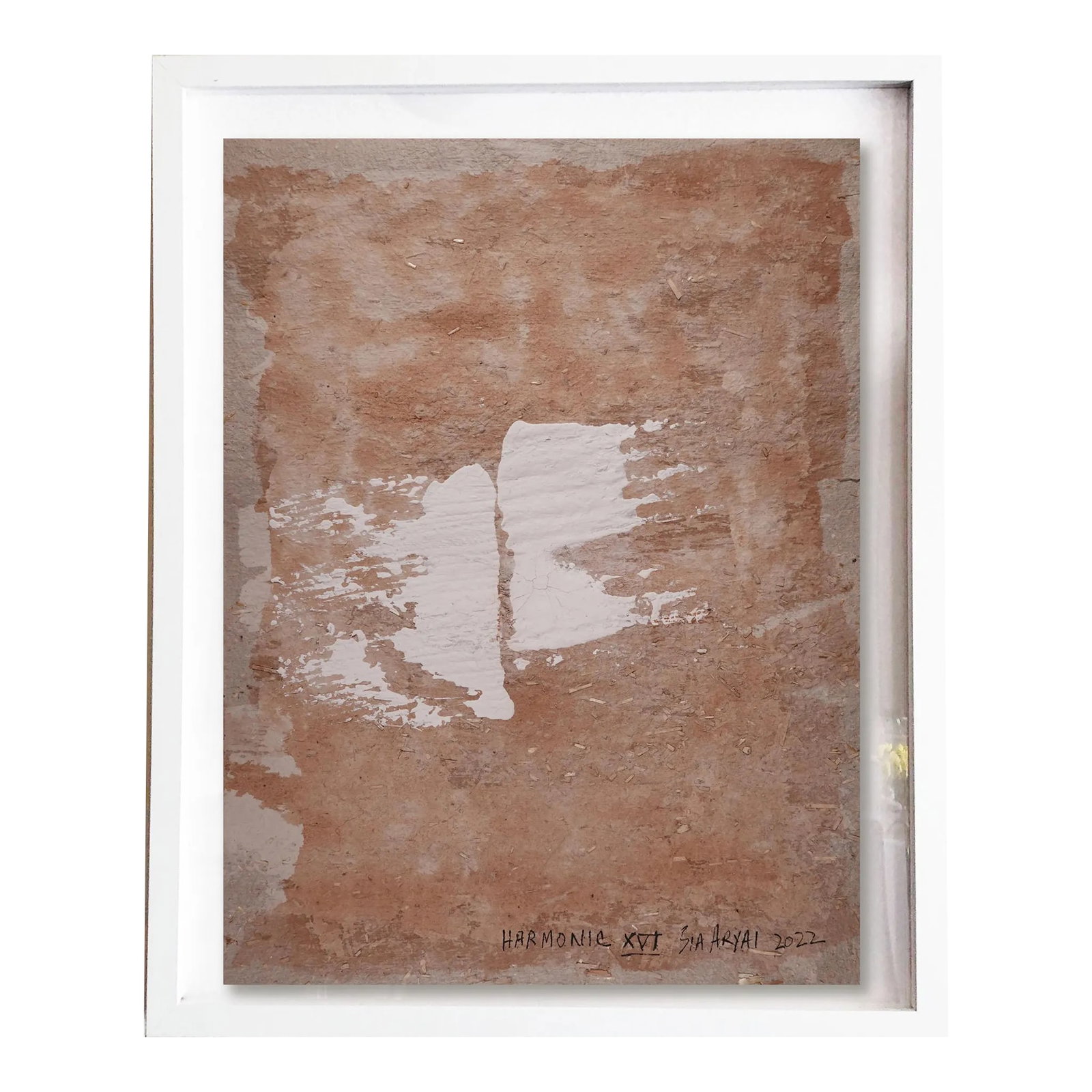 "Harmonic. XVI" Contemporary Original Abstract Acrylic Painting, Framed: Harmonic.XVI Framed abstract acrylic modern ear painting Stunning shades of tan are contrasted and complemented by almond color with a twist in this one of a kind abstract minimal painting Painting is