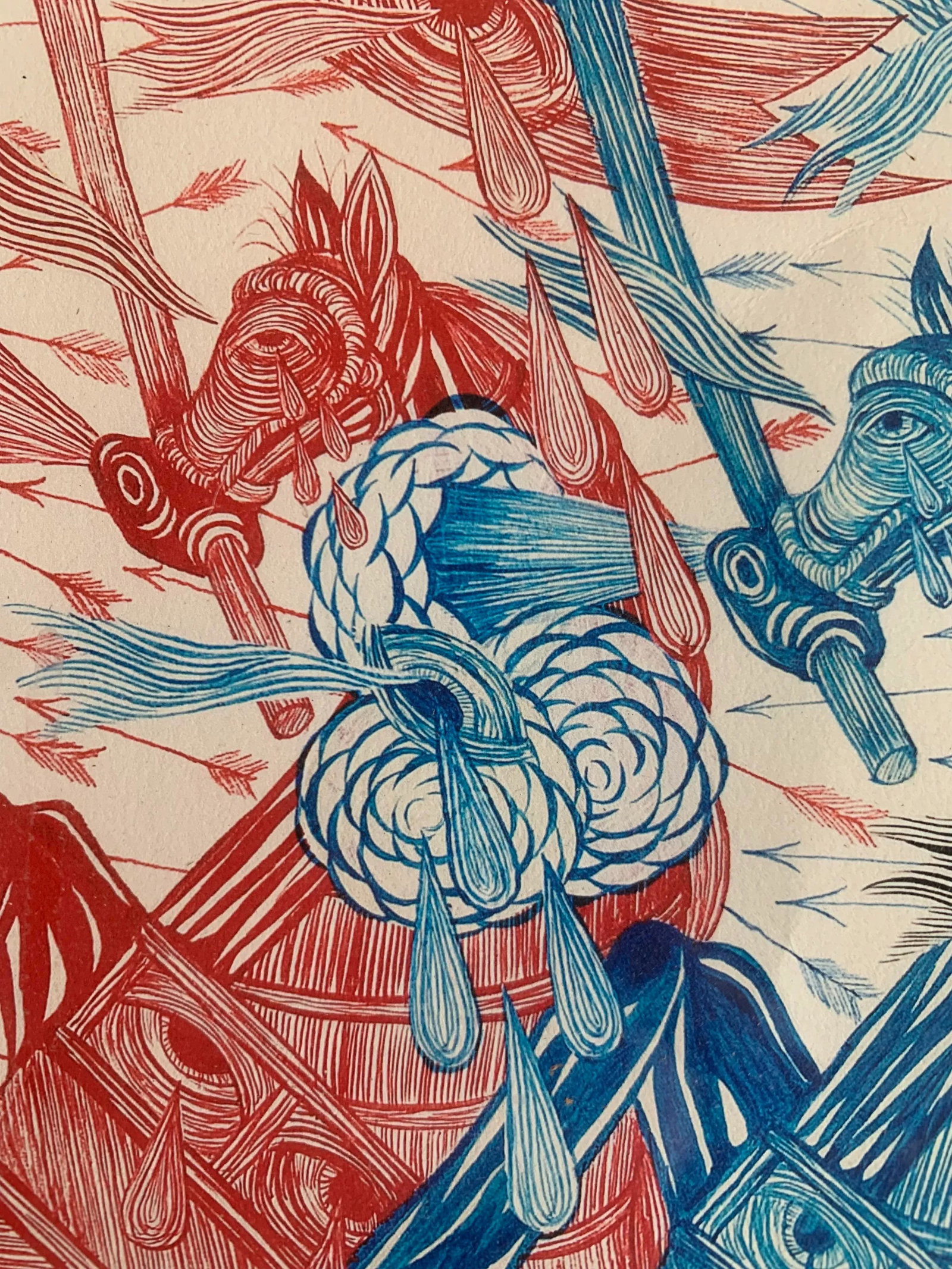 Contemporary Pen and Ink Drawing of Three Horses, by Andrew Schoultz - 10