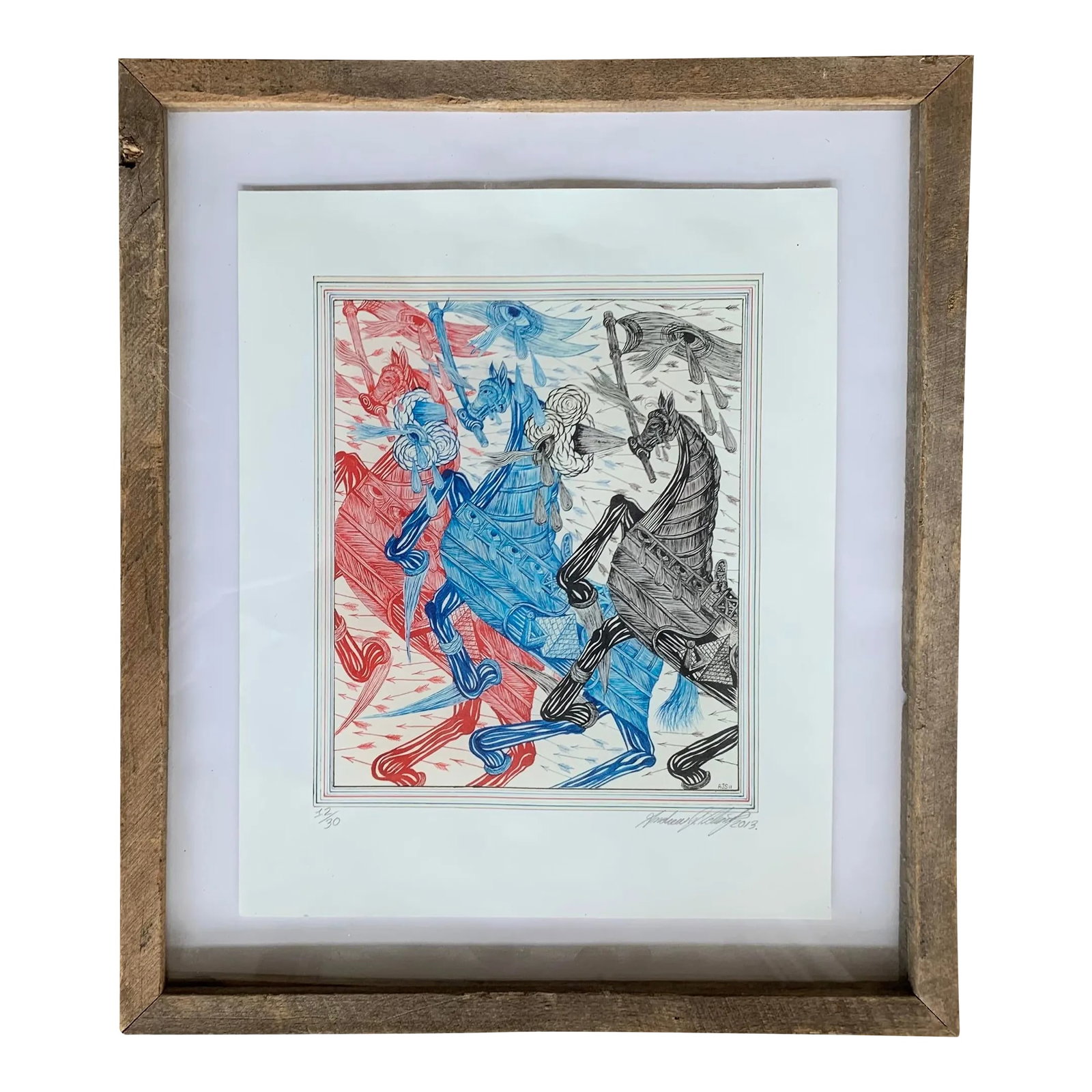 Contemporary Pen and Ink Drawing of Three Horses, by Andrew Schoultz: Contemporary pen and ink drawing of three Horses, by Andrew Schoultz. 2013. 12/30 Artwork is 13 x 16 Condition: Alterations: Original Condition Unaltered Imperfections: Some Imperfections Condition