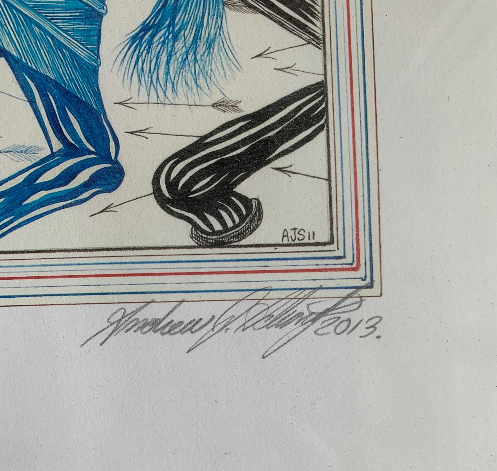 Contemporary Pen and Ink Drawing of Three Horses, by Andrew Schoultz - 5