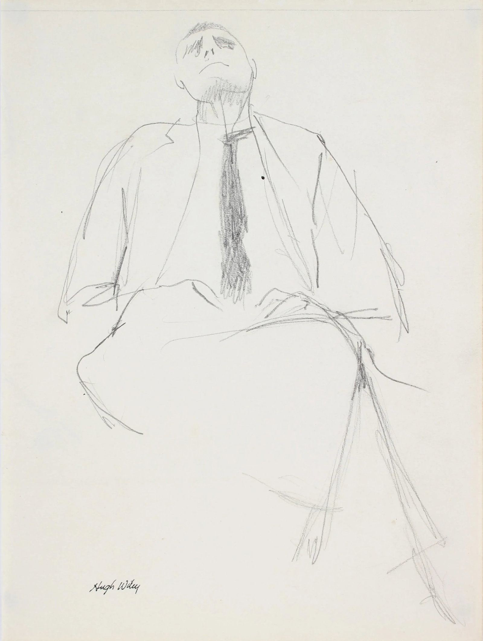 Reclined Businessman Late 1950s Graphite - 3