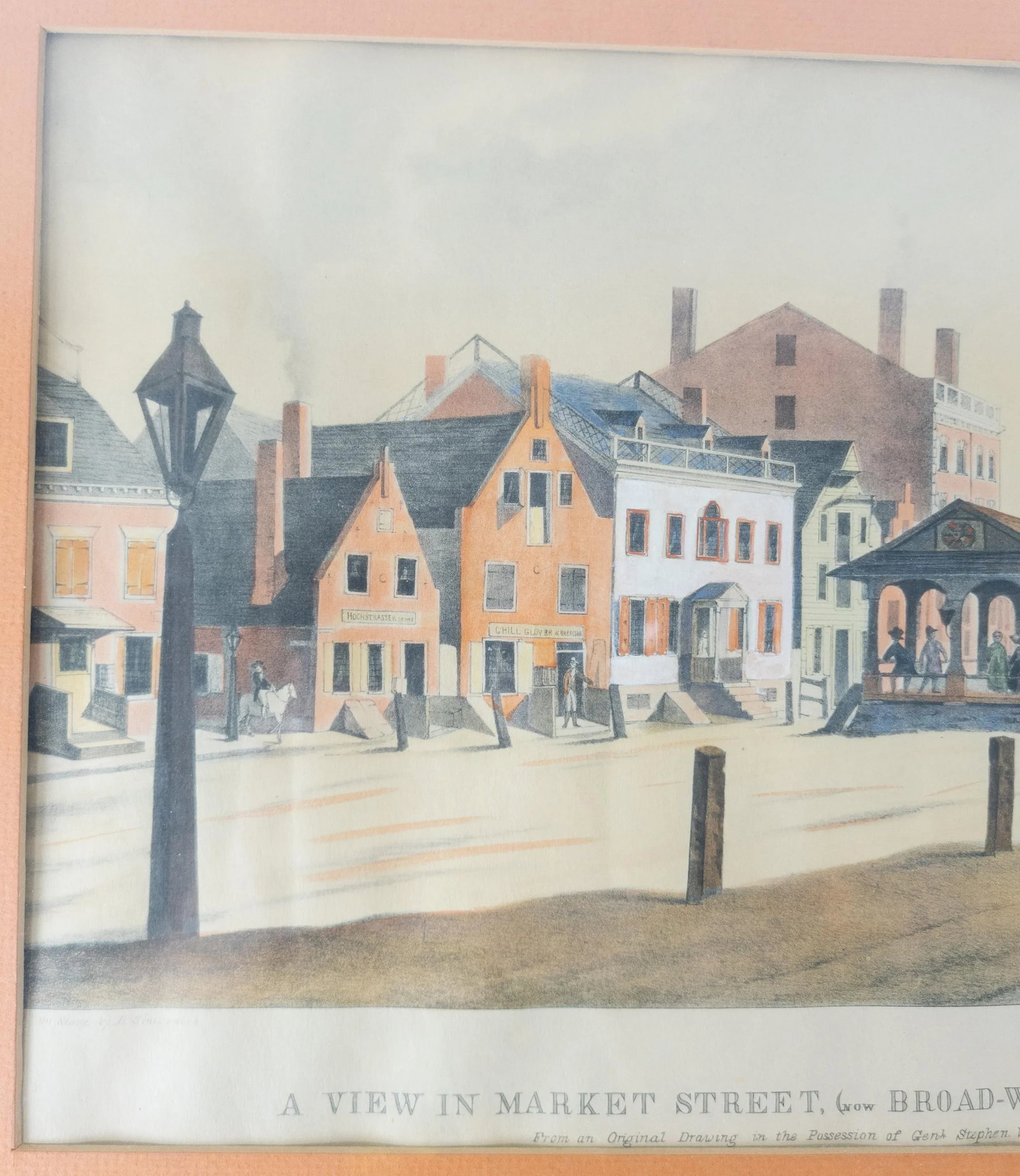 19th Century Hand Colored Lithograph of Albany New York Ca 1805 - 5