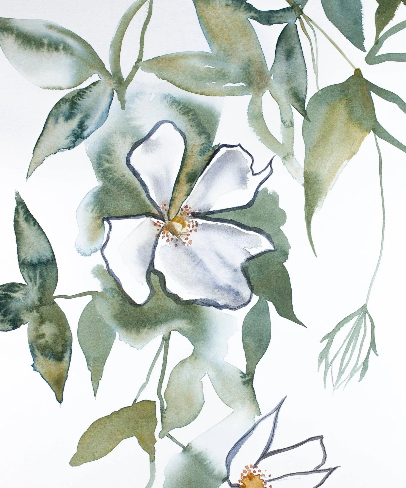 "Cherry Blossom No. 13" Contemporary Original Watercolor Painting by Elizabeth Becker - 2
