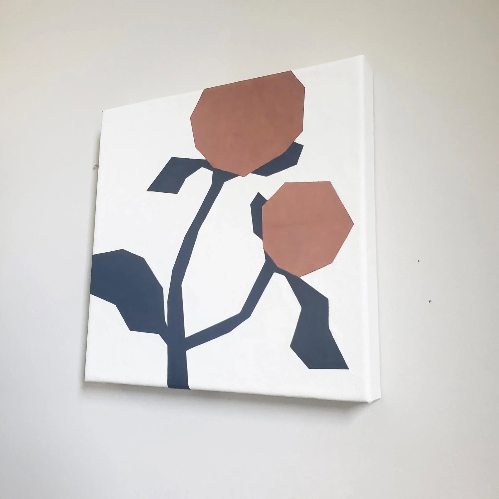 Minimalist Handmade Leather Wall Art "Juliet Peach" - 3