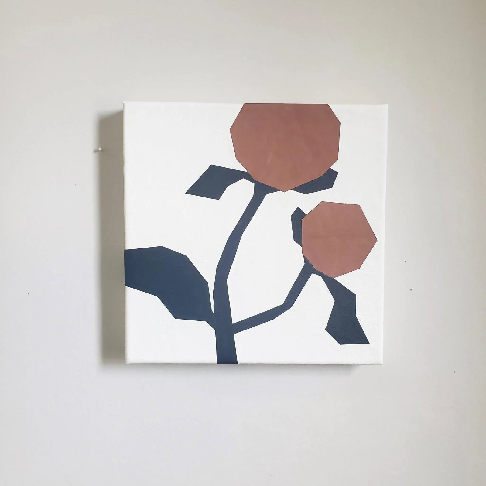 Minimalist Handmade Leather Wall Art "Juliet Peach" - 6