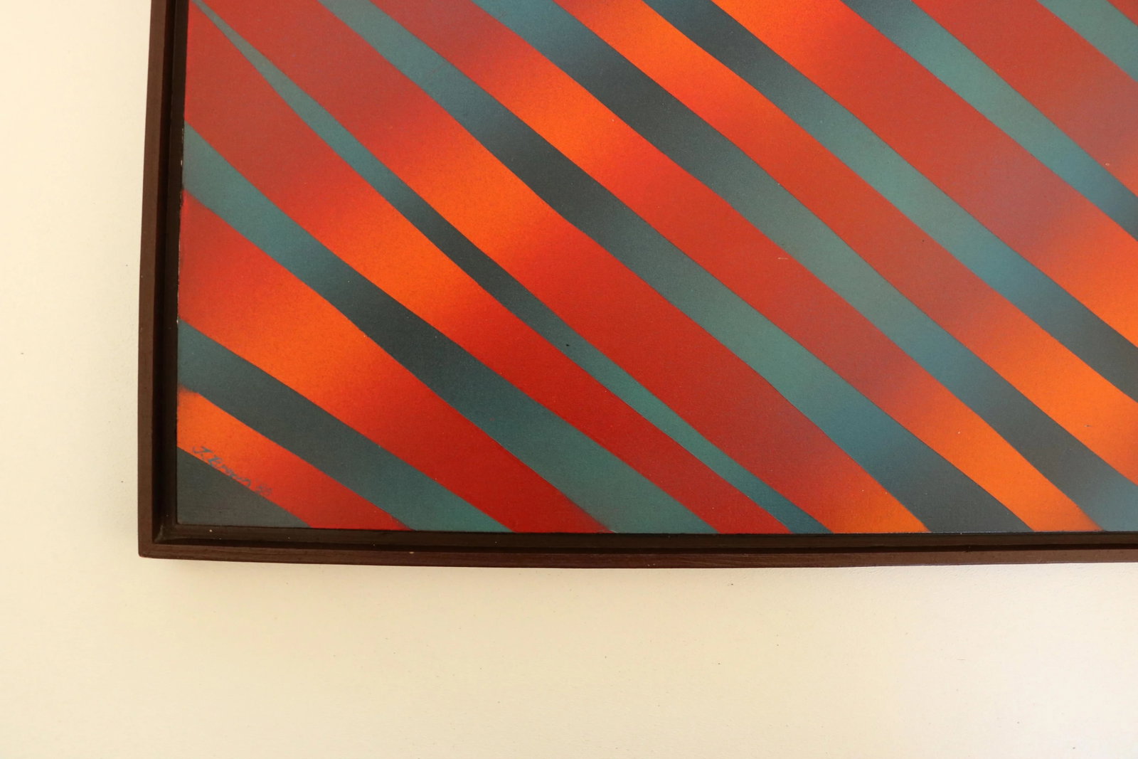 Op Art "Fire and Ice" Painting by J. Brown - 7