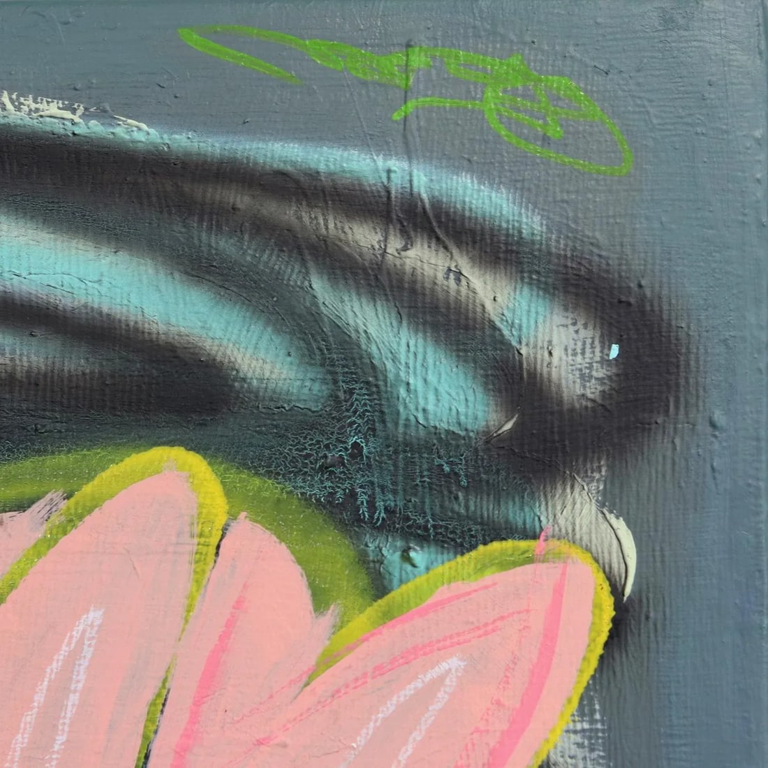 Large Oversized Green Original Artwork on Canvas by Sarah Svetlana: She Preferred the Darkside - 3