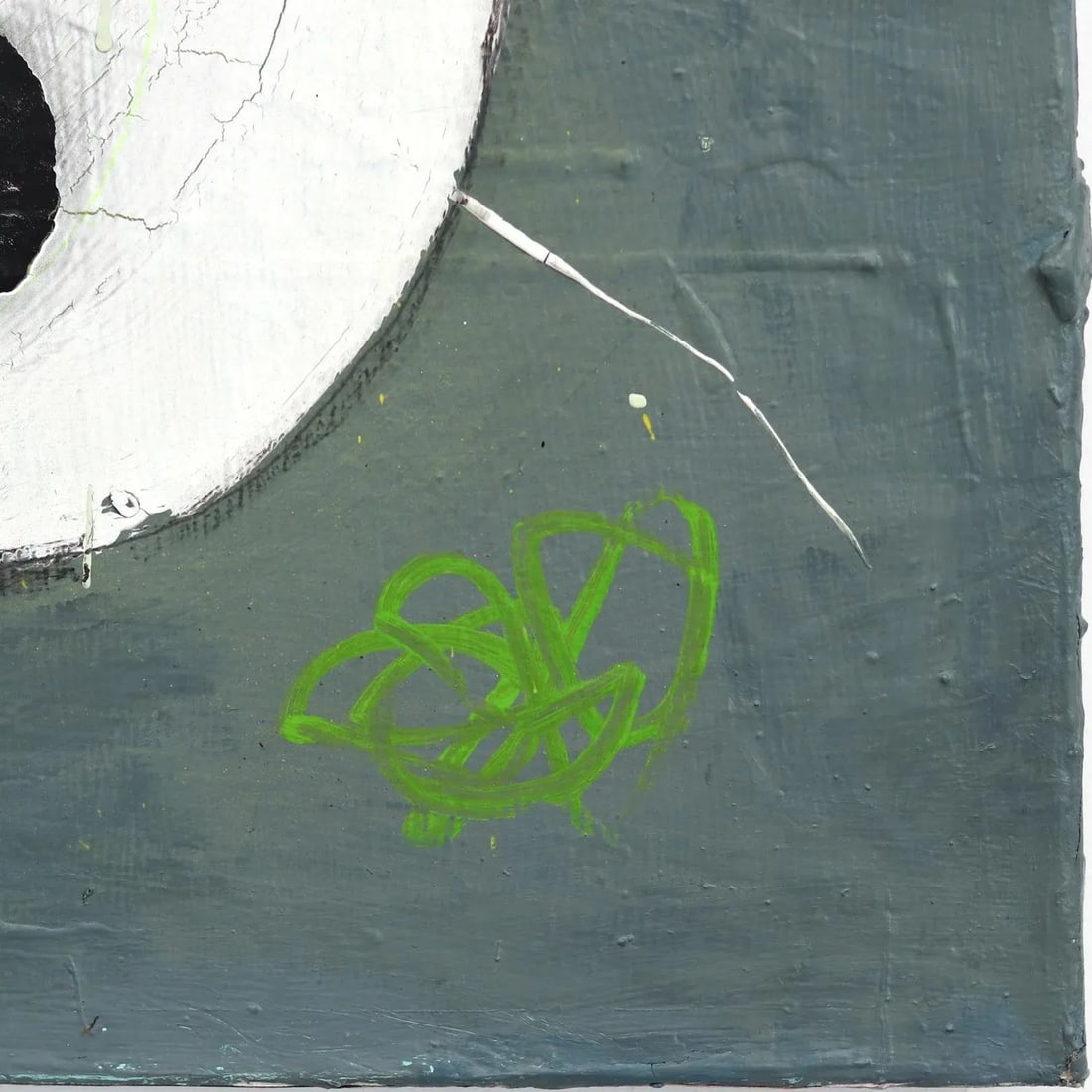Large Oversized Green Original Artwork on Canvas by Sarah Svetlana: She Preferred the Darkside - 5
