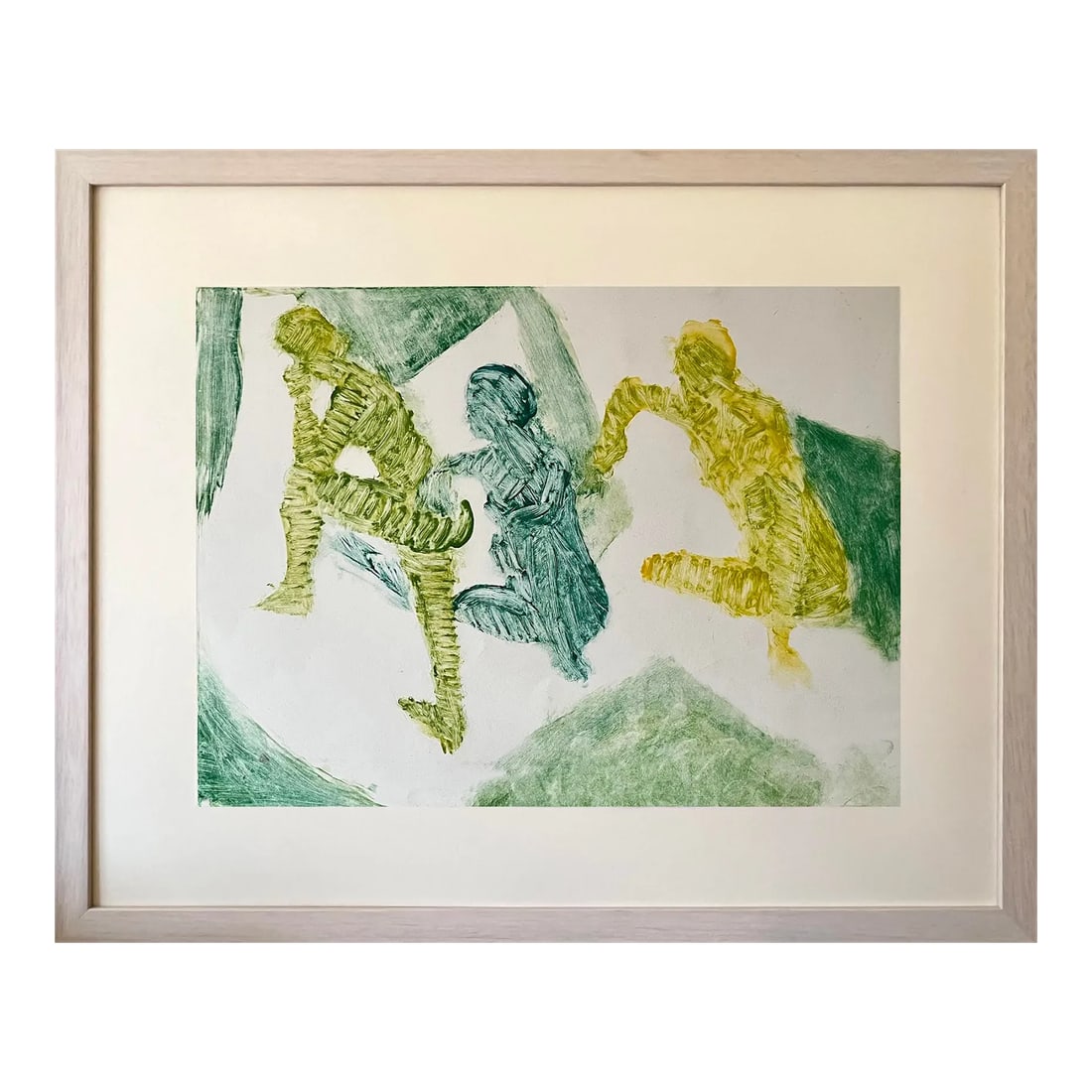 Vintage Mid Century Modern Figurative Abstract Mono Type Oil Painting (1 of 7)