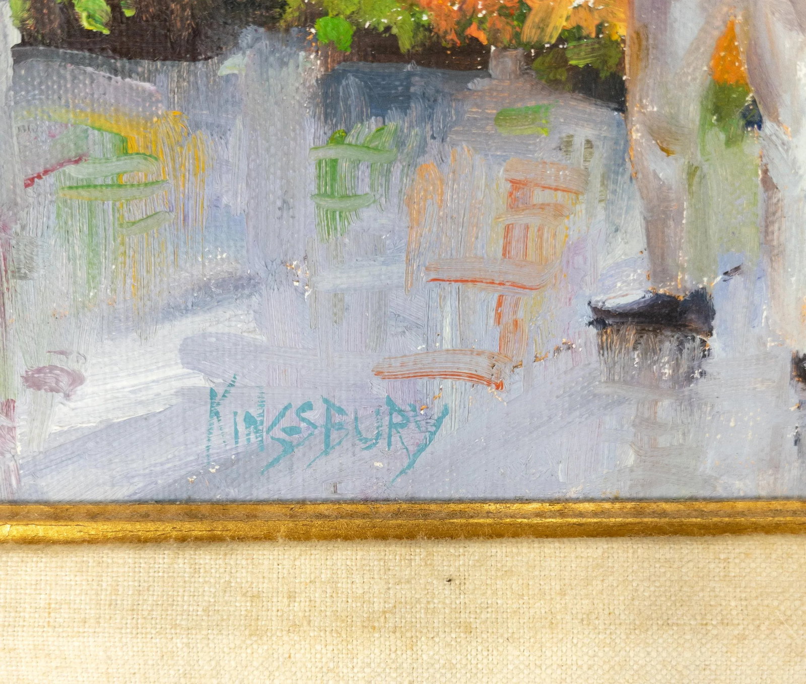 Late 20th Century Impressionistic Oil on Wood Panel Painting by Peggy Kingsbury - 6