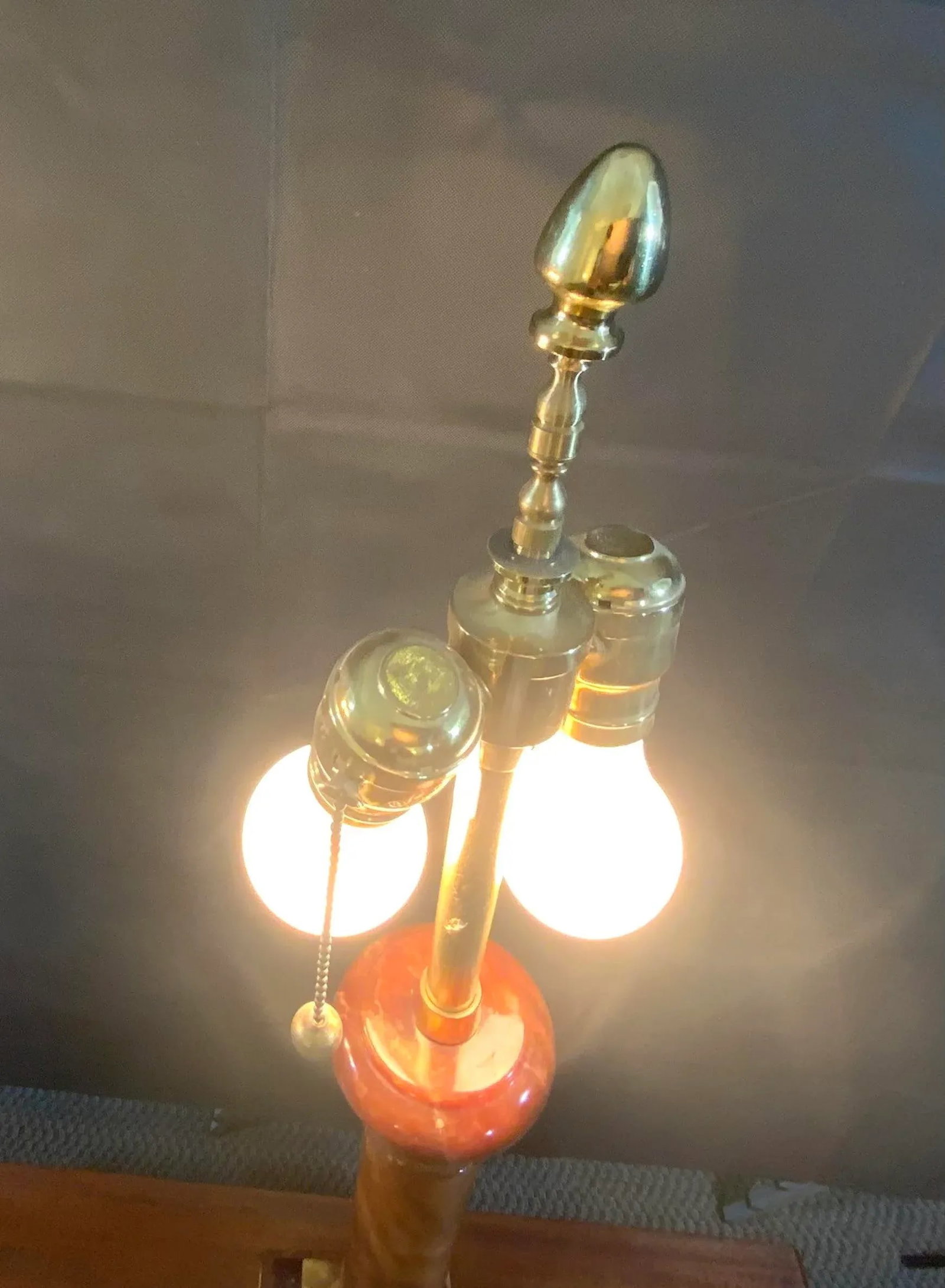 Mid-Century Marbro Alabaster Ormolu Column Table Lamps - a Pair - 6