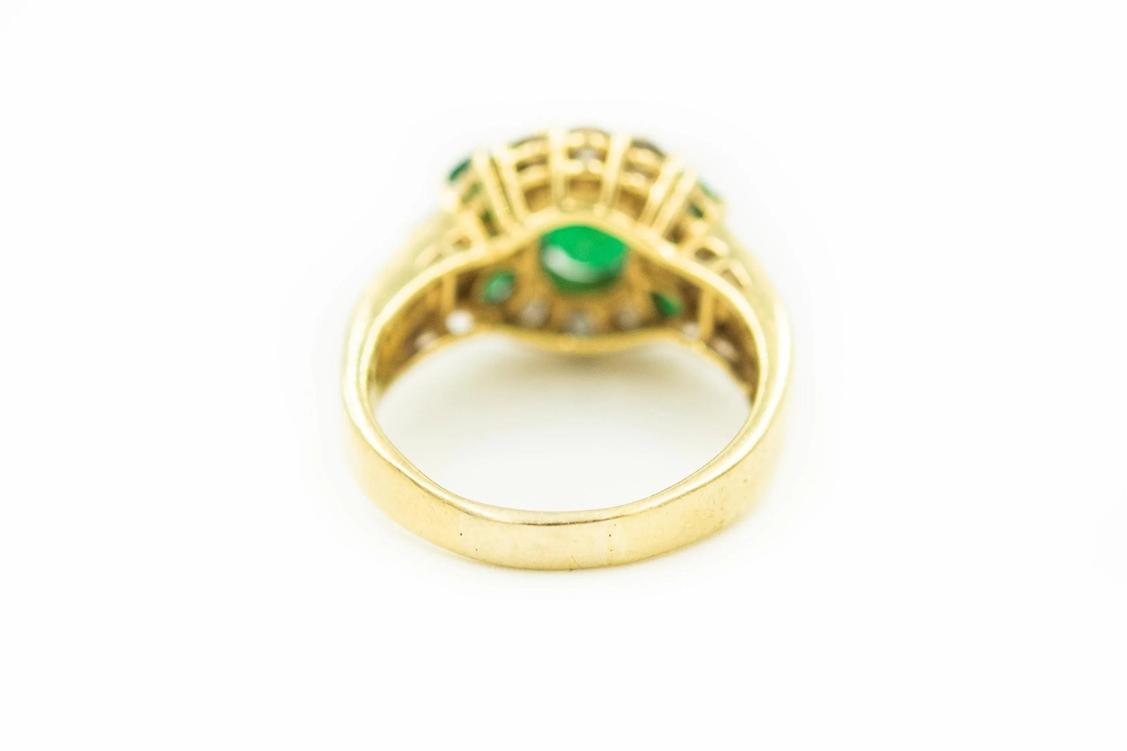 Emerald and Diamond Yellow Gold Ring size 8 - 4