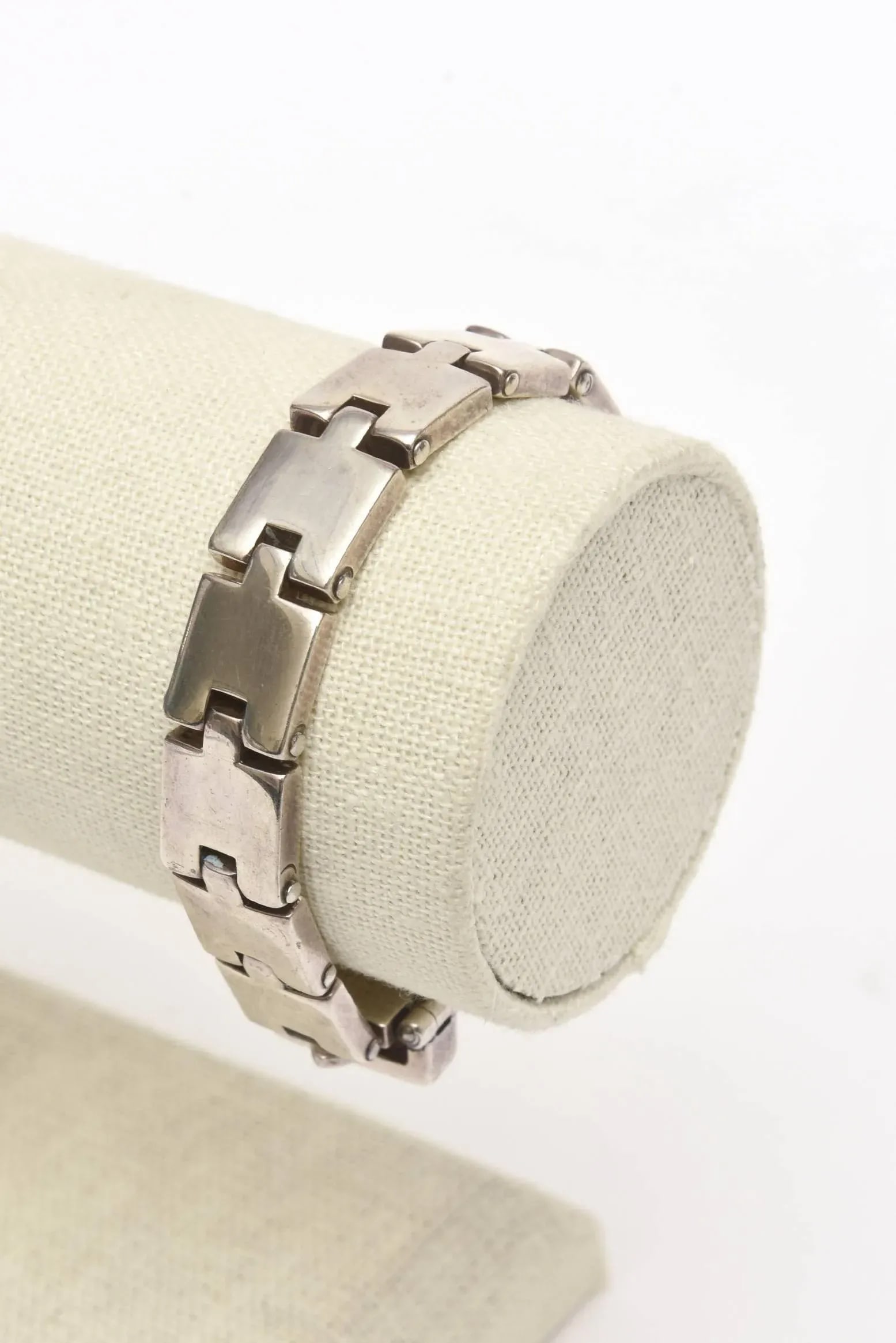 Vintage Sterling Silver Buckle Bracelet - 10