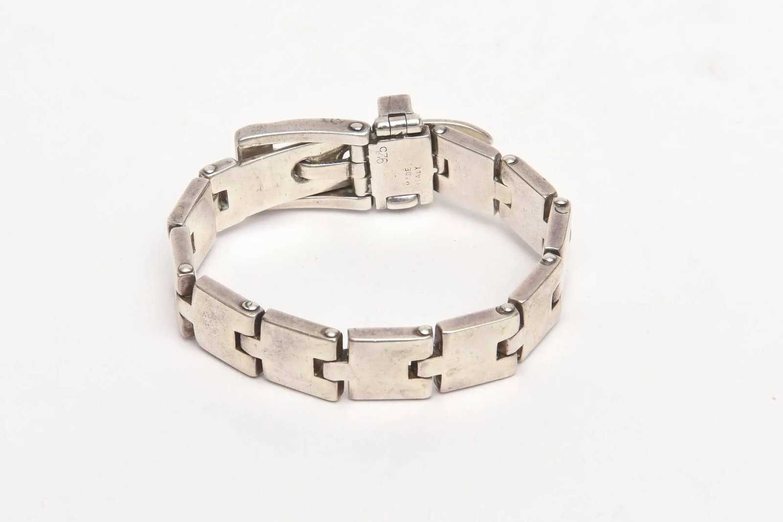 Vintage Sterling Silver Buckle Bracelet - 2