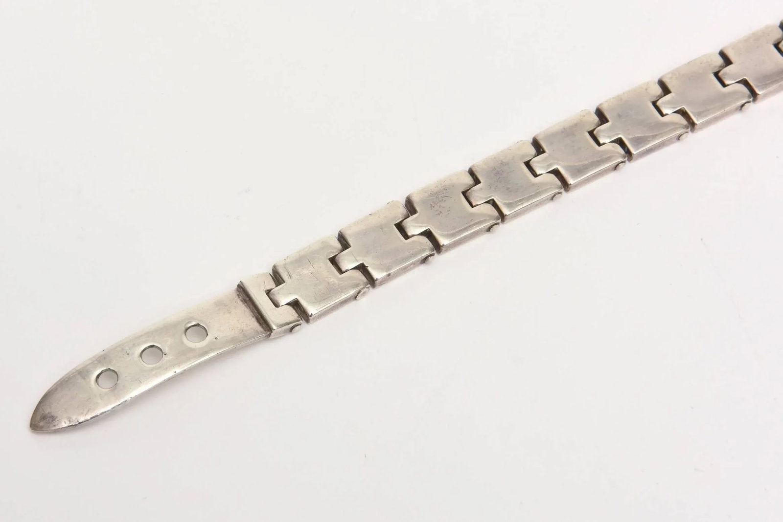Vintage Sterling Silver Buckle Bracelet - 6