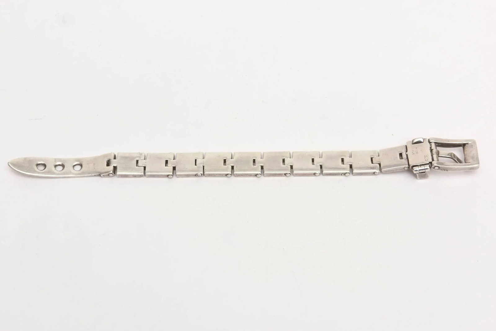 Vintage Sterling Silver Buckle Bracelet - 9