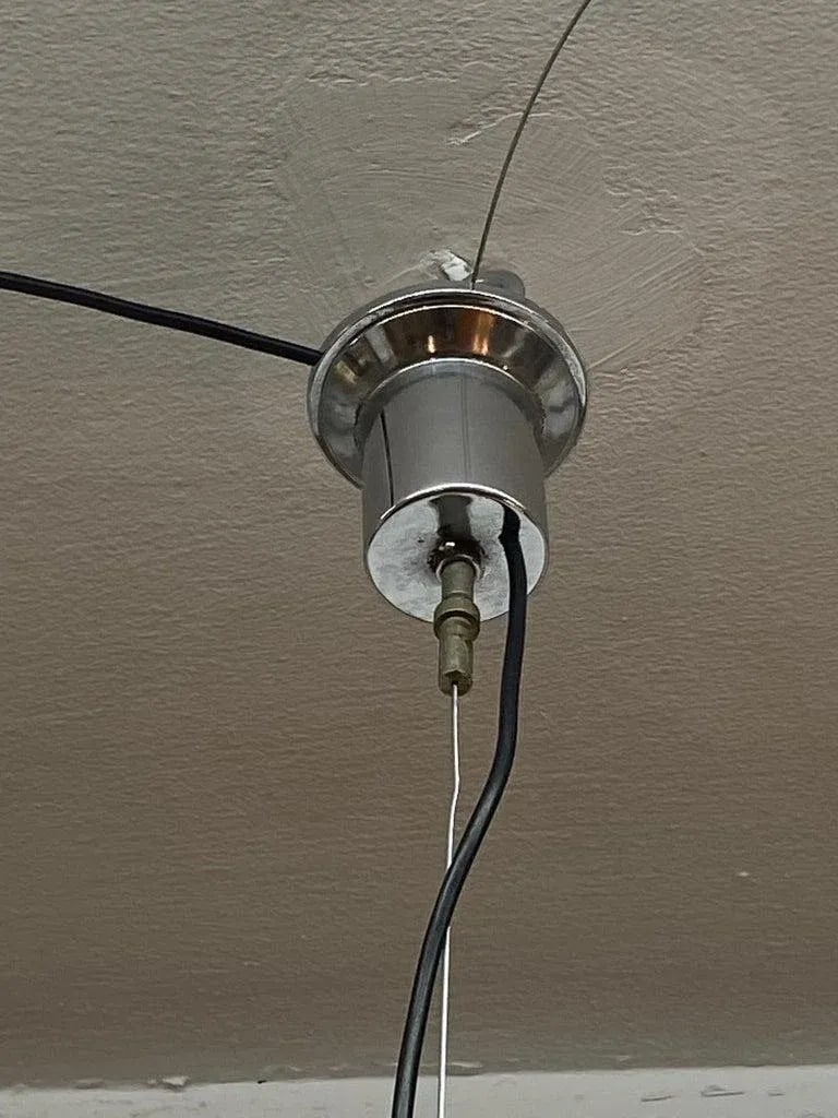 Italian 1970s Chrome Globe & Crystal Pendant Light Manner of Oscar Torlasco - 6