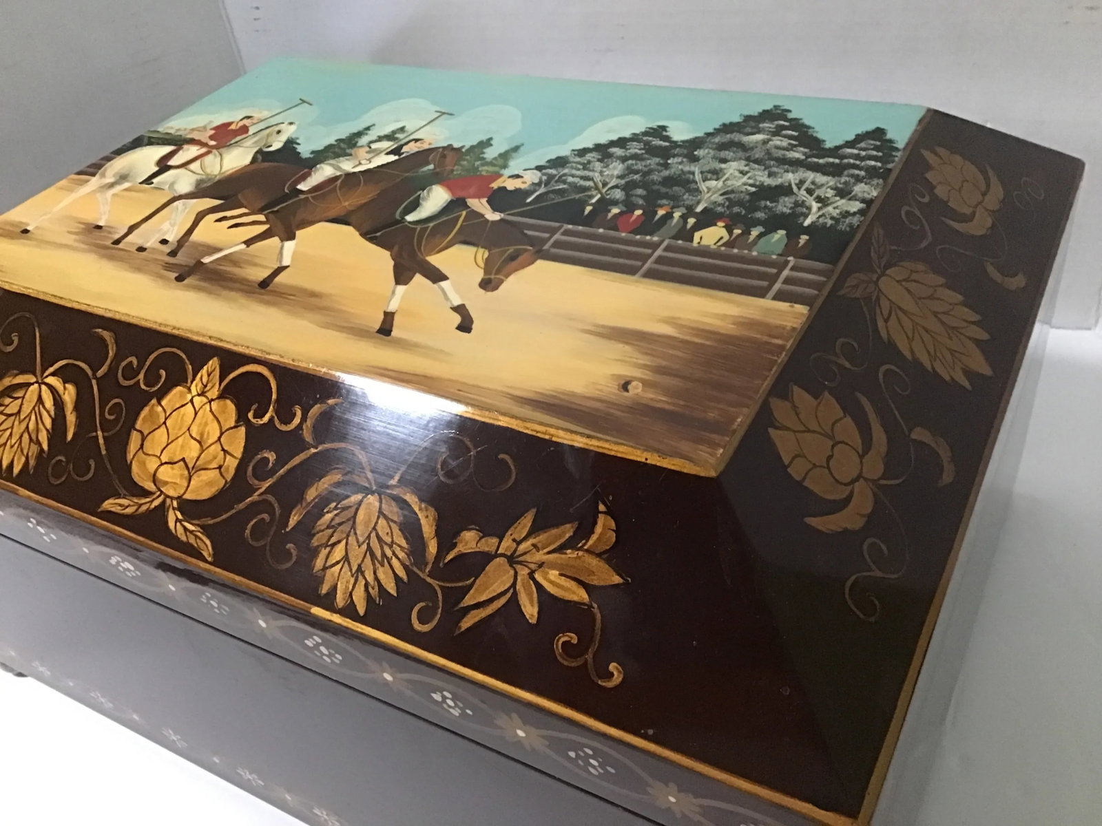 Mid 20th Century Ralph Lauren Style Polo Match Wood Box - 11