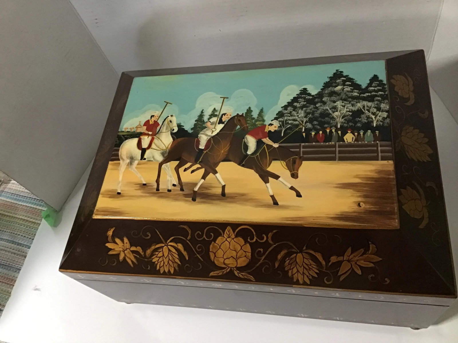 Mid 20th Century Ralph Lauren Style Polo Match Wood Box - 7