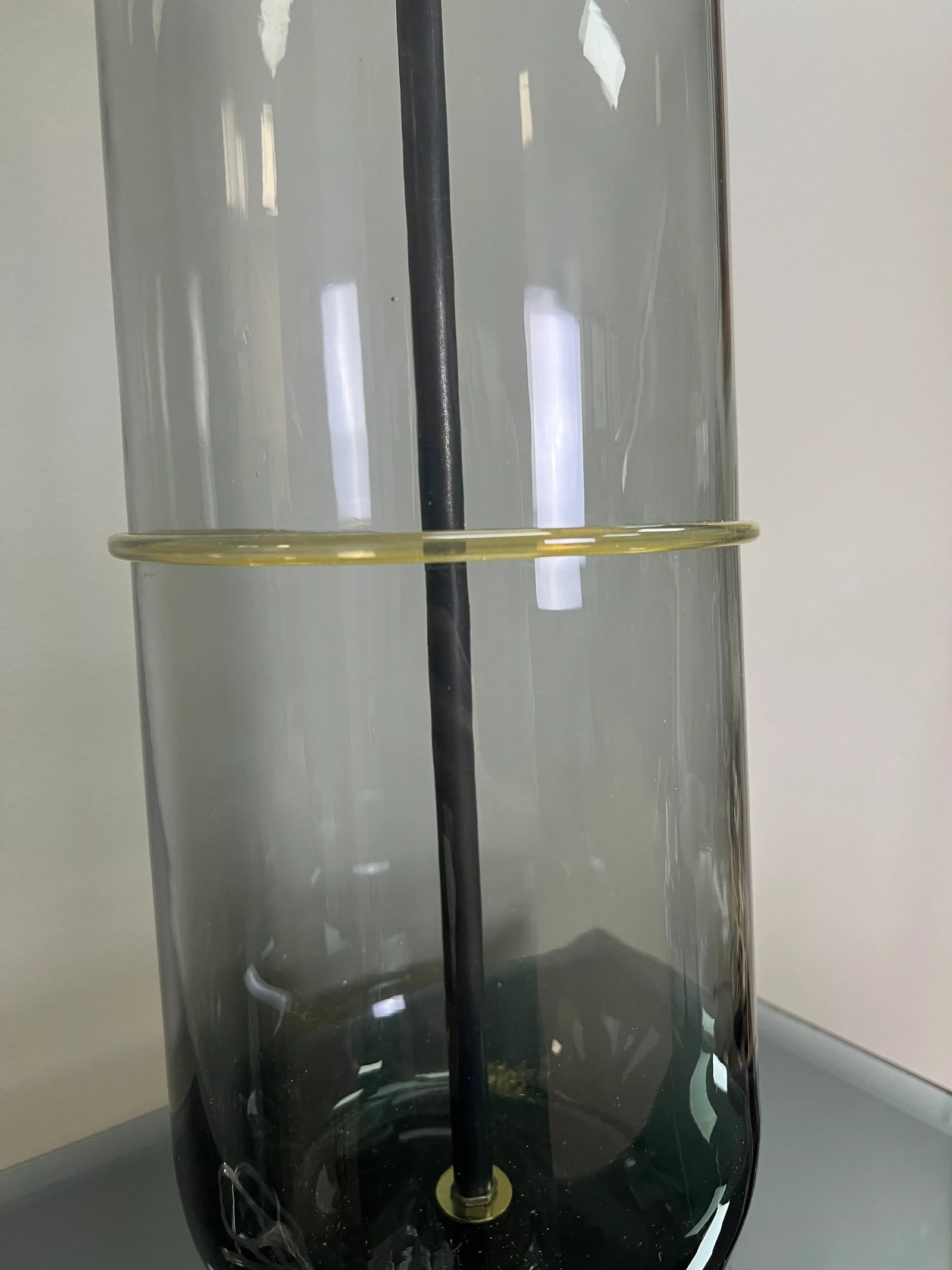 Pair of Large Contemporary Smoke Art Glass Lamps - 4