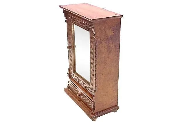Antique Small Sample Armoire Jewelry Box - 2