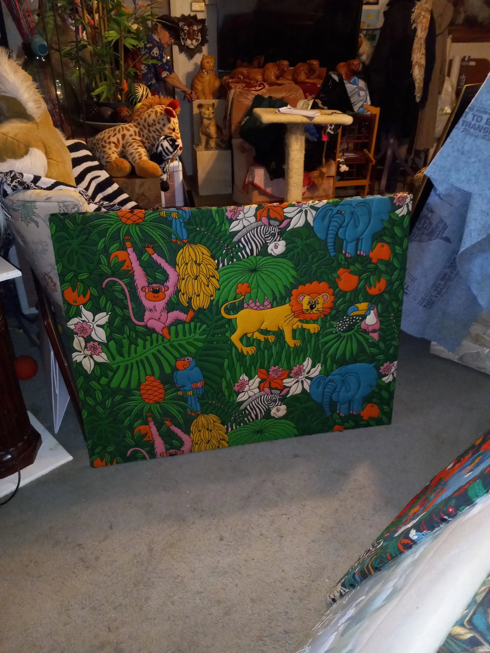 1990s Raised Embossed African Animals Noah's Ark Framed Tapestry - 9