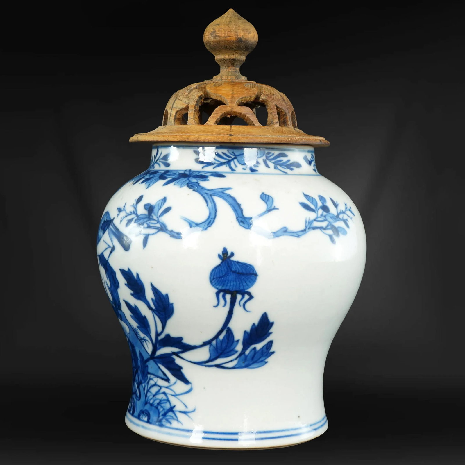 Chinese Ginger Jar Bird Motif 19th Century - 4