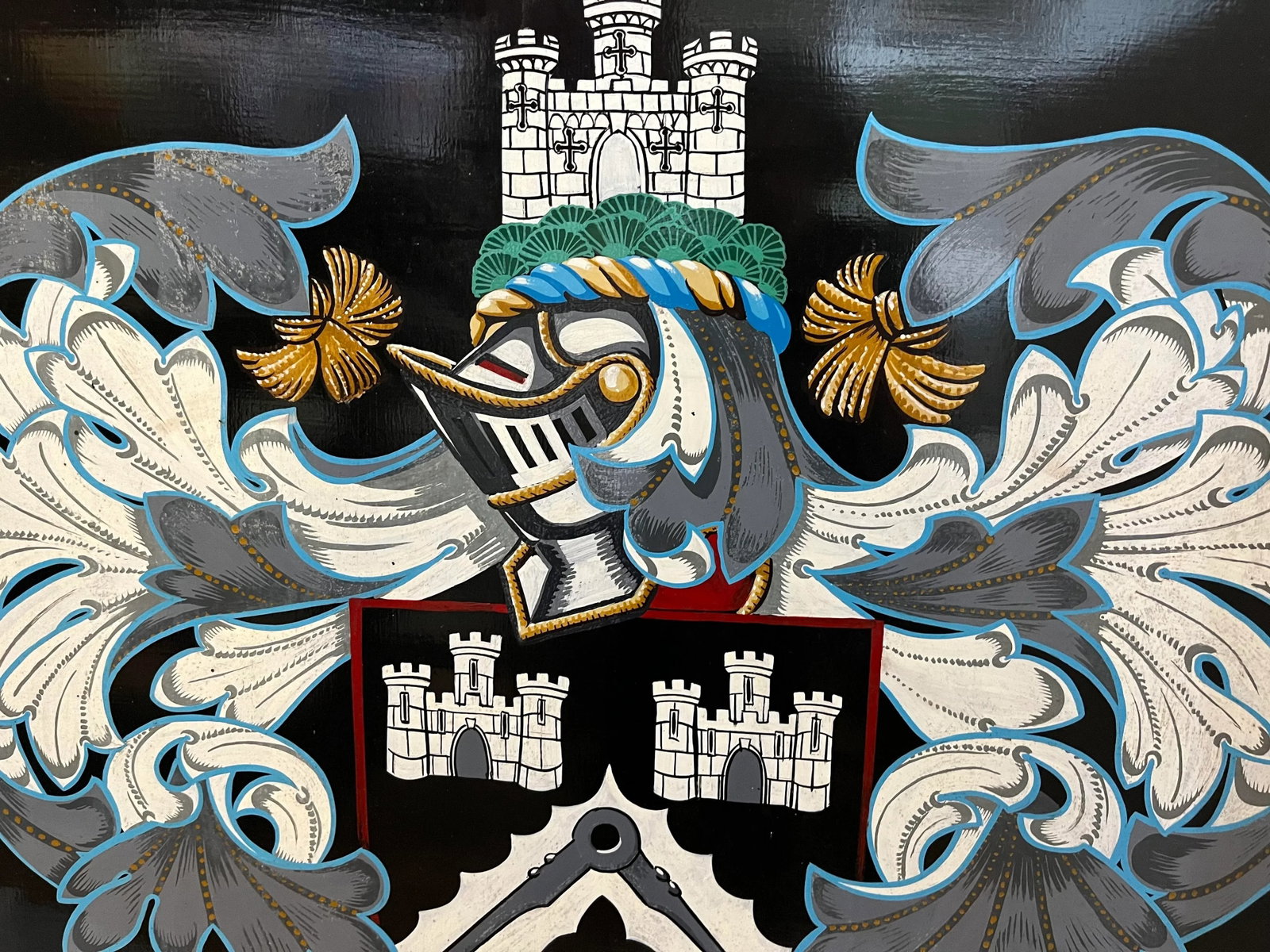 Vintage Double Sided Masonic English Pub Sign on Wood God Is Our Guide Medieval Motif - 8