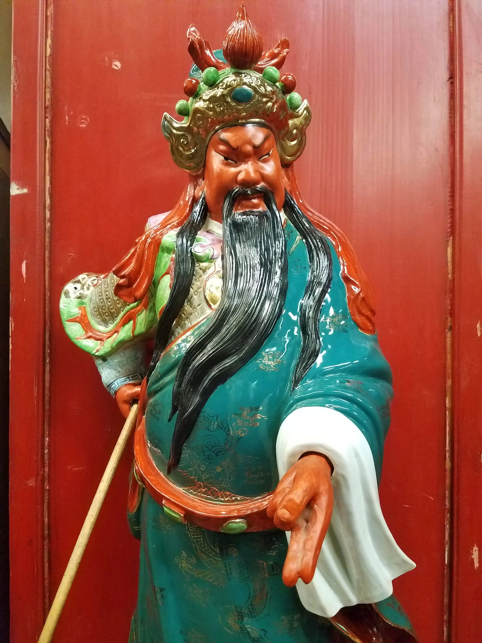 Mid-Century Chinese Porcelain Warrior Large Statue - 2