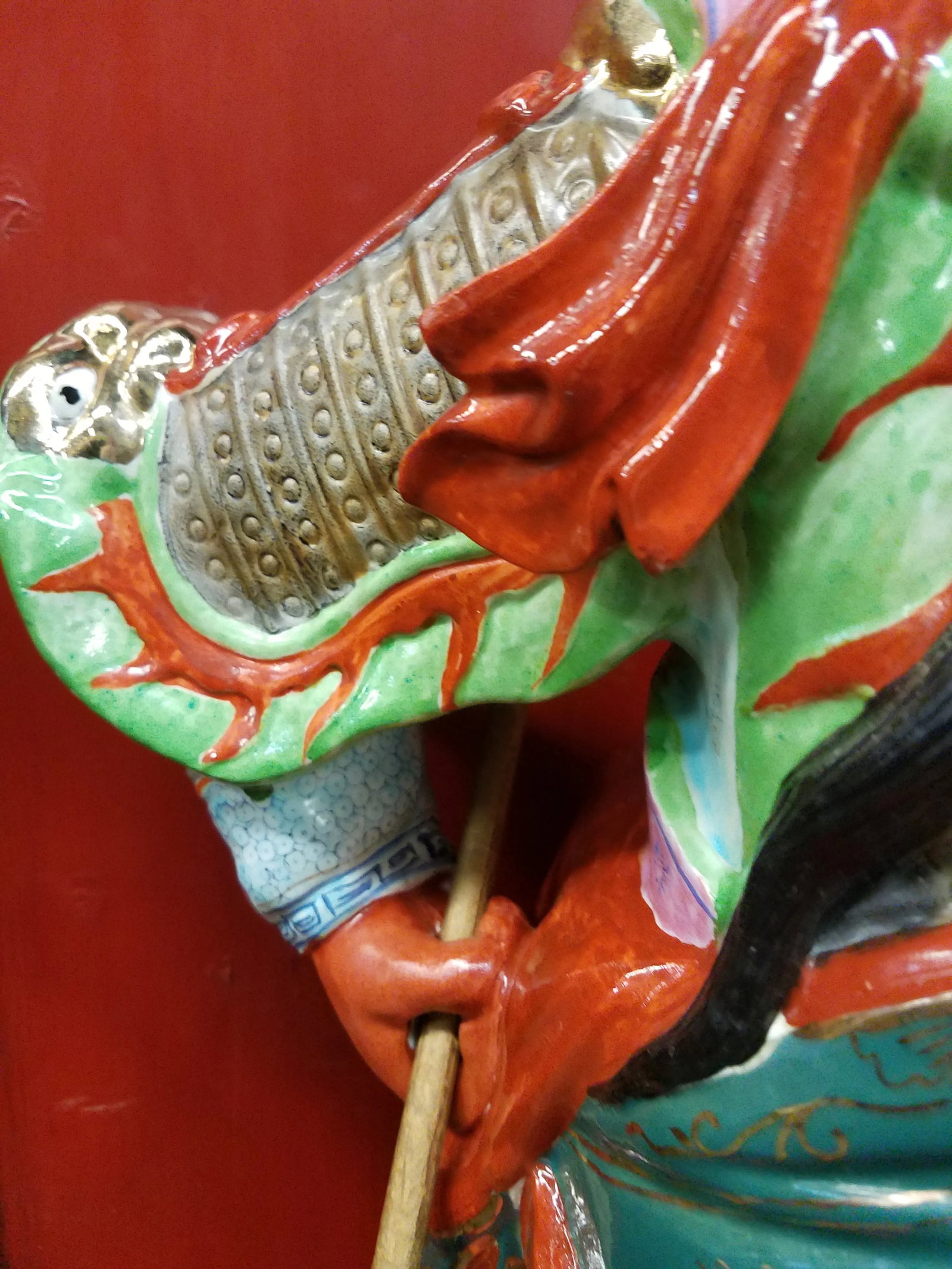 Mid-Century Chinese Porcelain Warrior Large Statue - 4