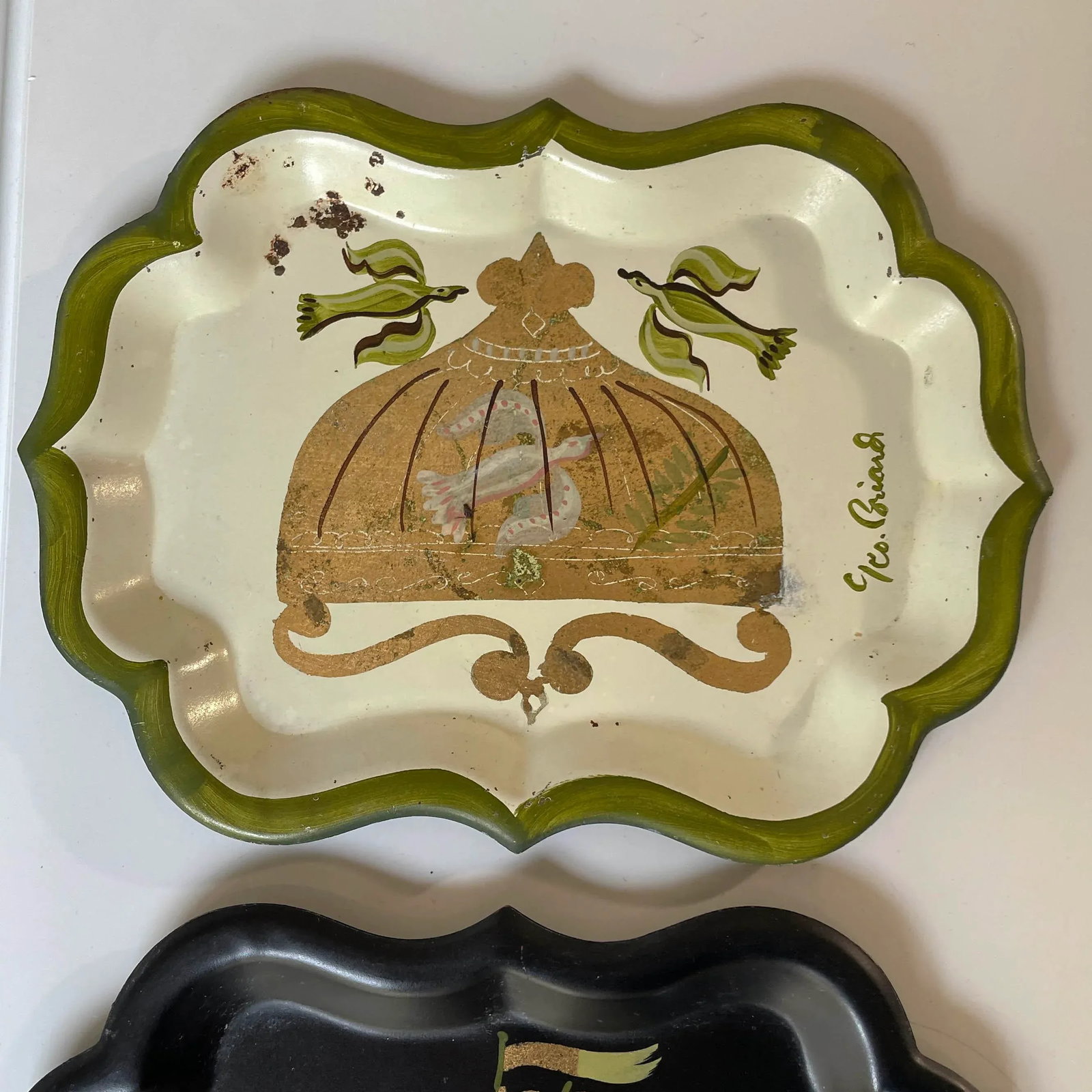 Set of 6 Georges Briard Small Trays - Hand Painted and Gilt Highlights - 2