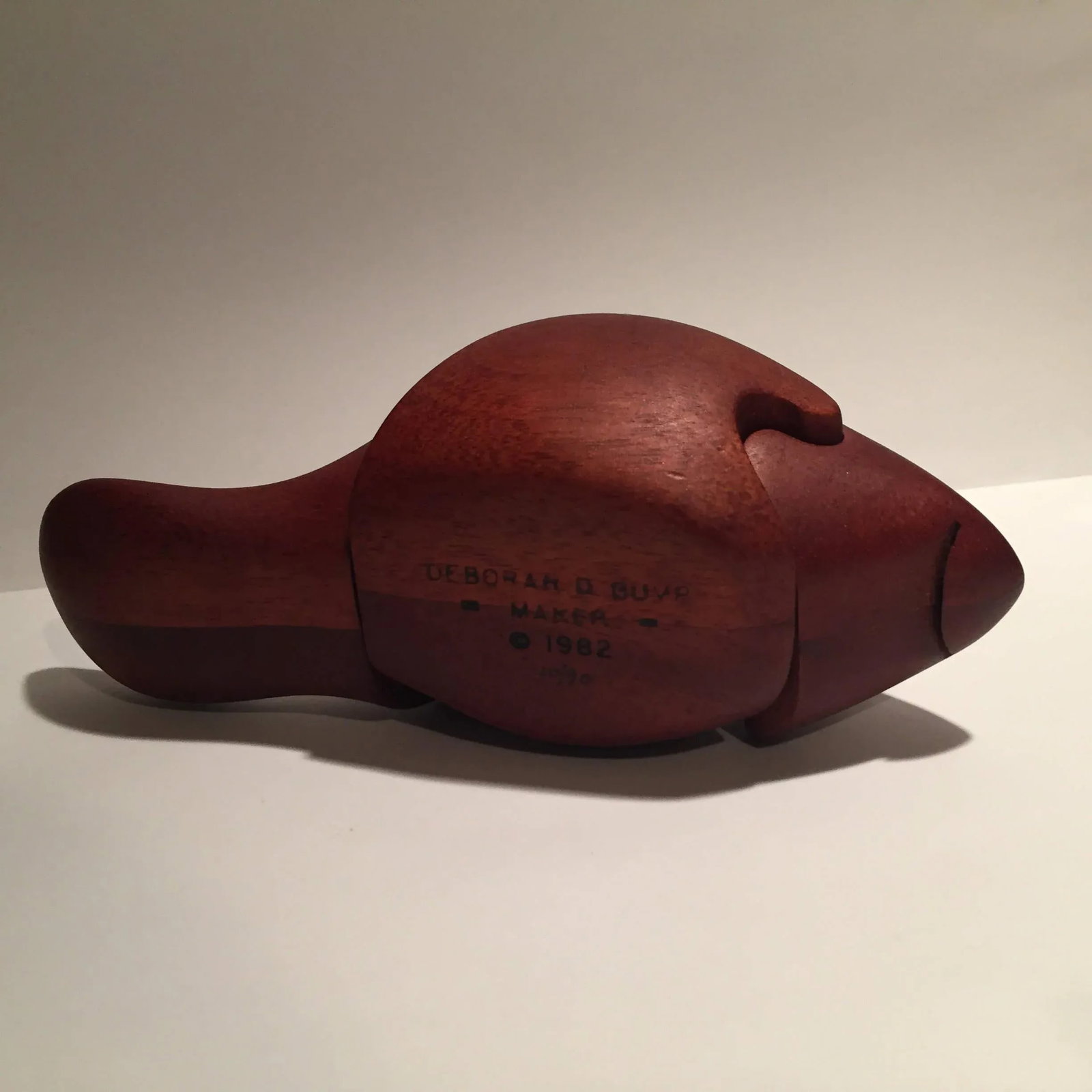 Deborah Bump Hand Carved Wood Jewelry Box Sculpture - 4