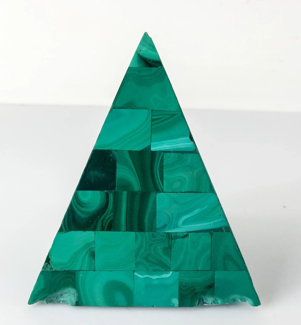 20th Century Decorative Malachite Stone Mineral Pyramid - 2