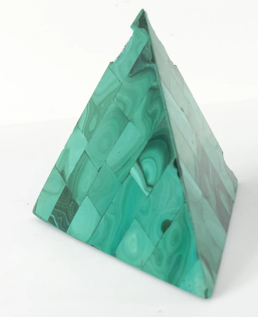 20th Century Decorative Malachite Stone Mineral Pyramid - 6