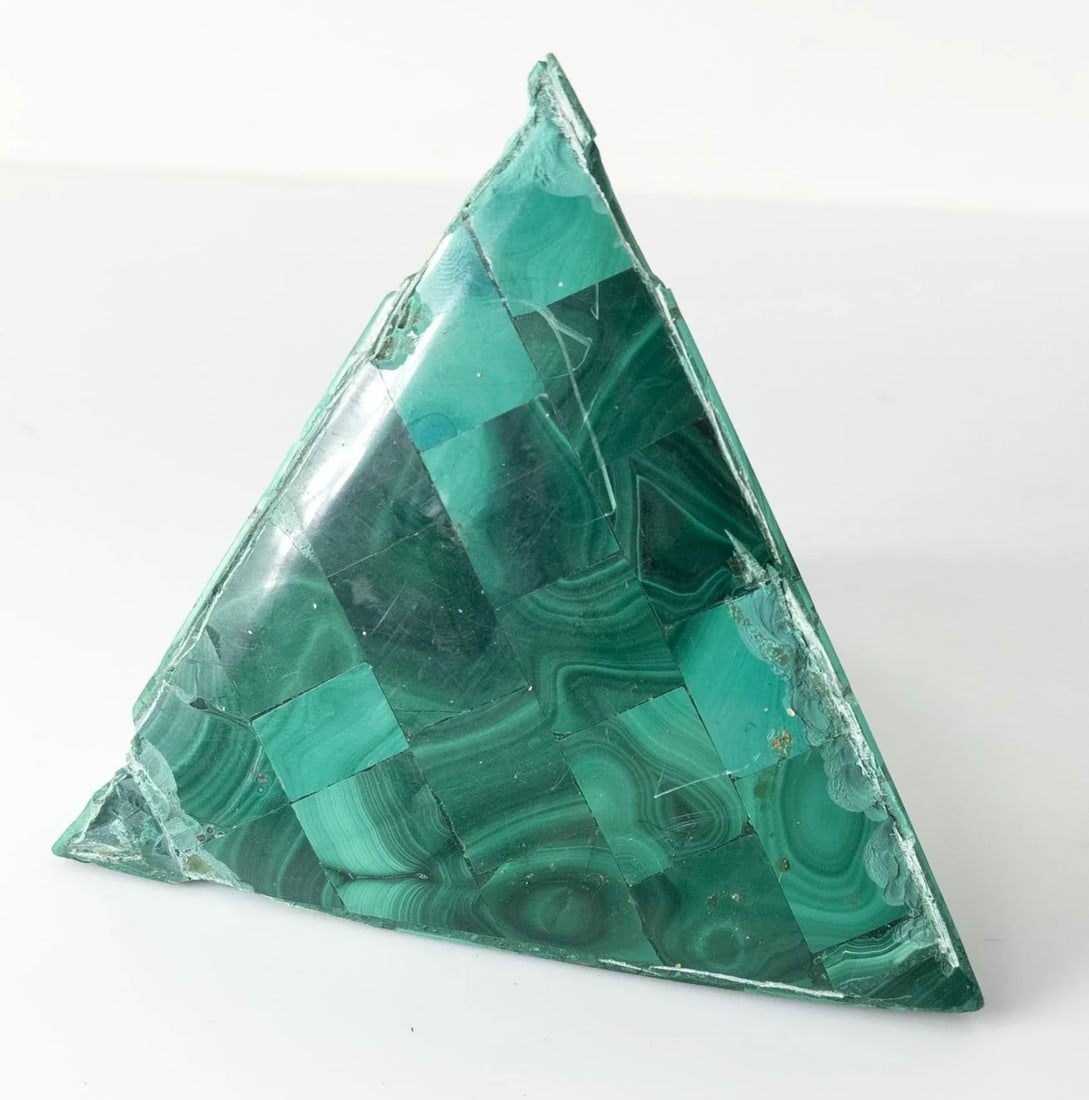 20th Century Decorative Malachite Stone Mineral Pyramid - 7