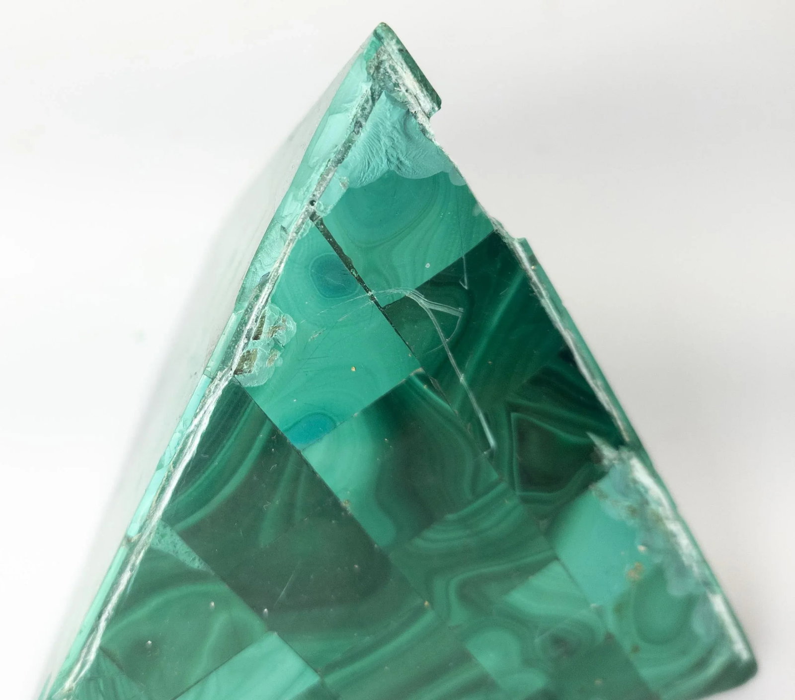 20th Century Decorative Malachite Stone Mineral Pyramid - 8