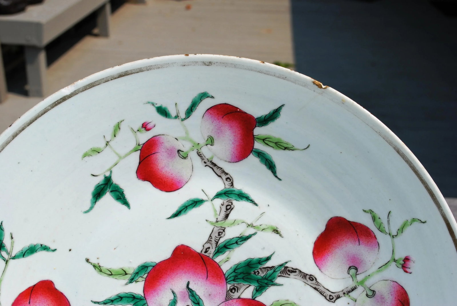 Early 20th Century Antique Chinese Famille Rose Tree Porcelain Platter - 6