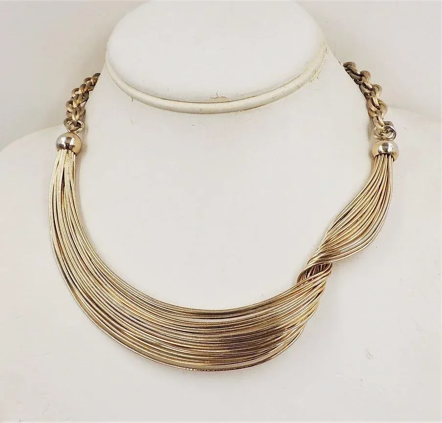 Vintage 1950s Napier Wire Wrap Collar Necklace - 10