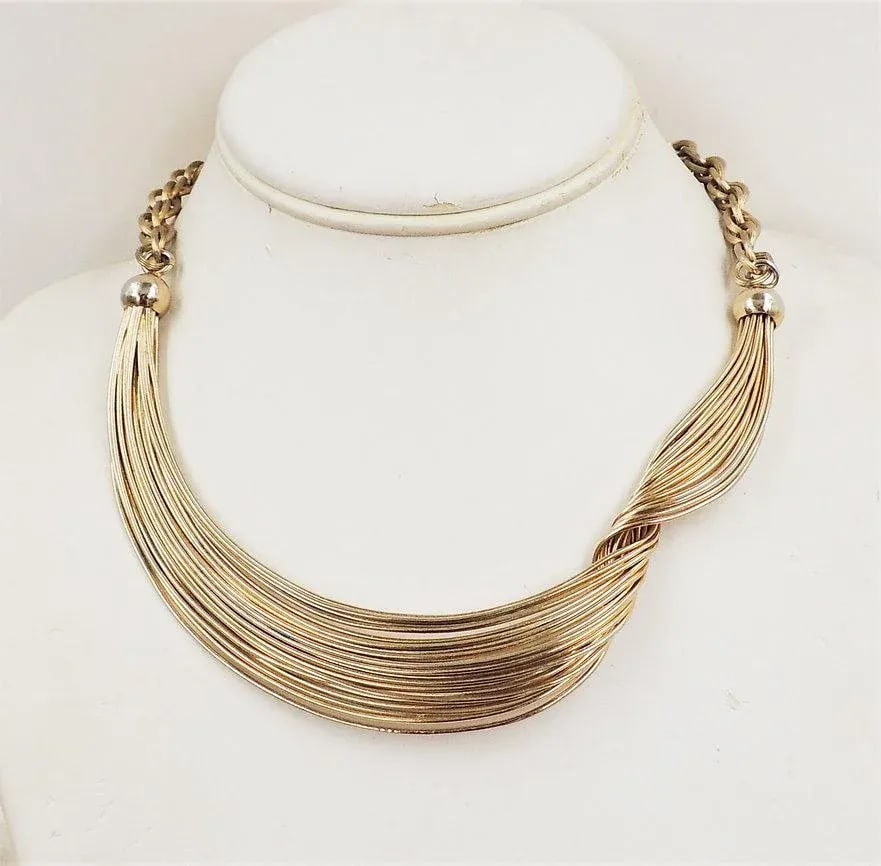 Vintage 1950s Napier Wire Wrap Collar Necklace - 2