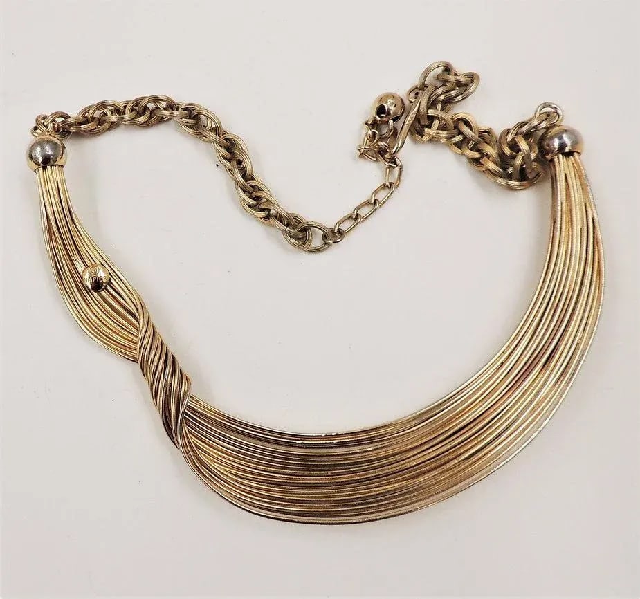 Vintage 1950s Napier Wire Wrap Collar Necklace - 3