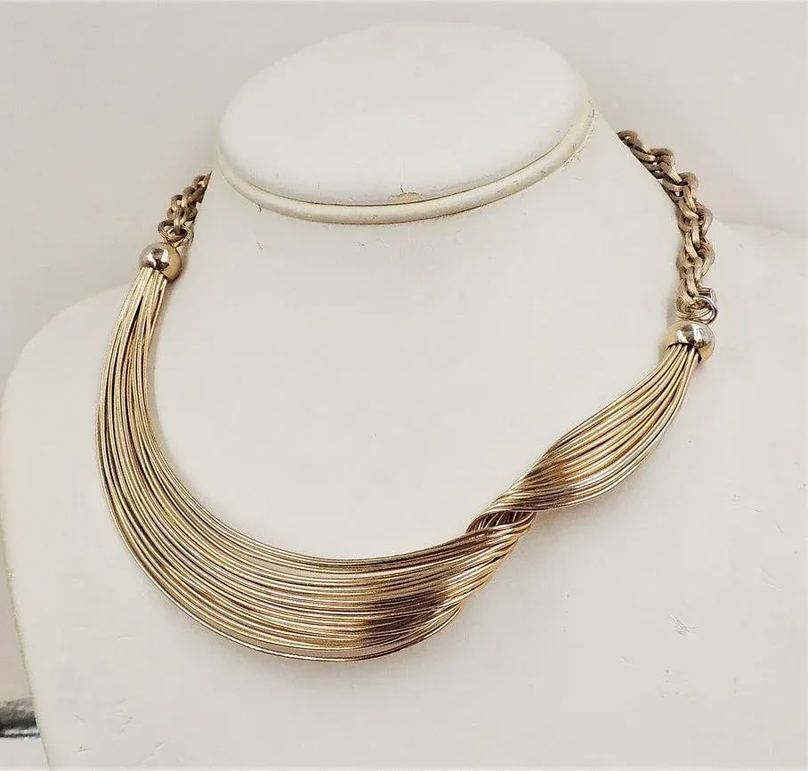 Vintage 1950s Napier Wire Wrap Collar Necklace - 6