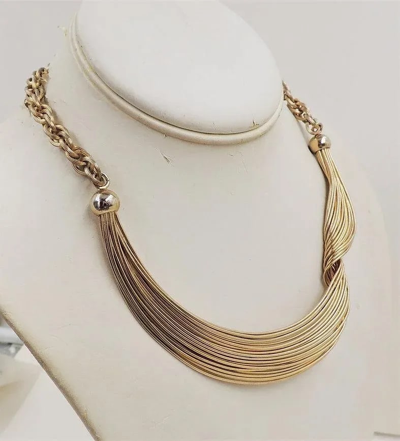 Vintage 1950s Napier Wire Wrap Collar Necklace - 8