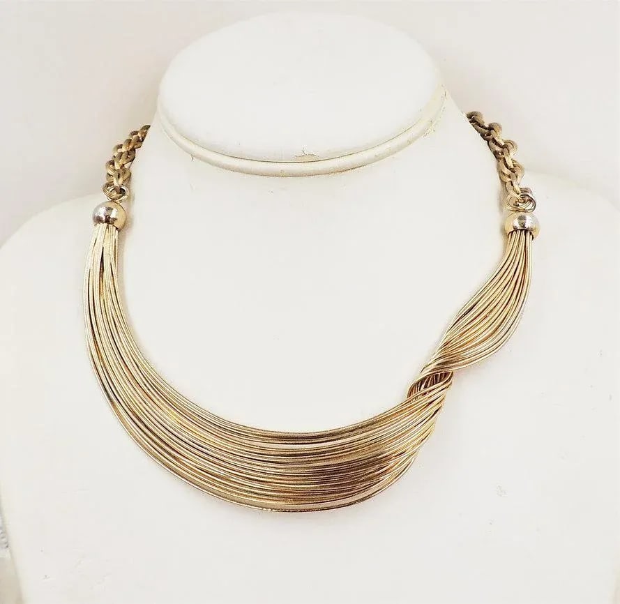 Vintage 1950s Napier Wire Wrap Collar Necklace - 9