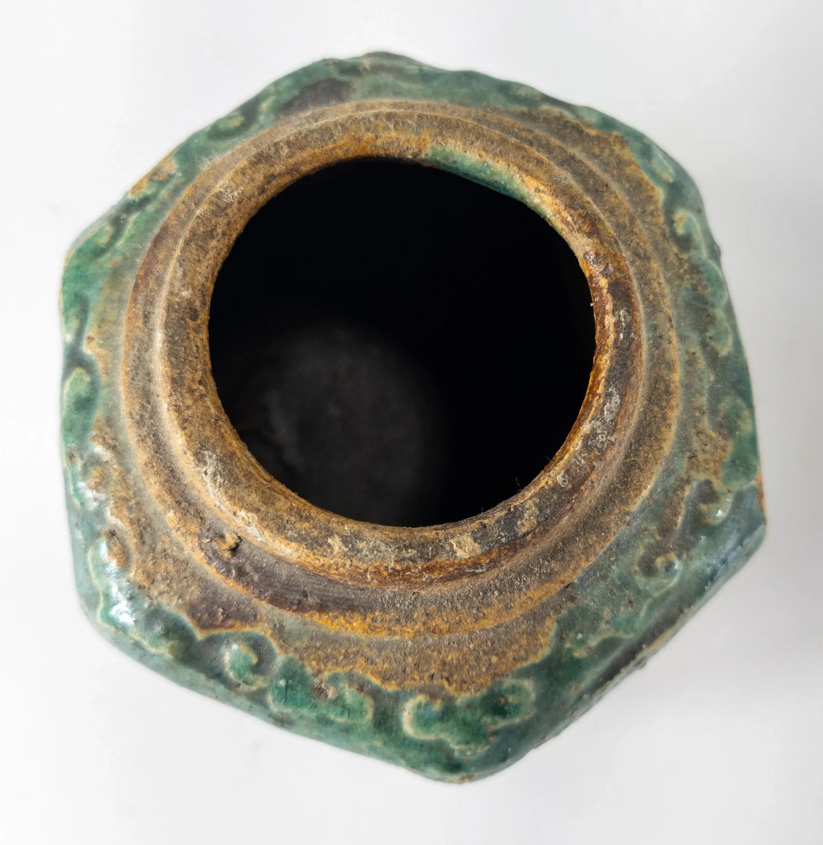 20th Century Chinese Chinoiserie Green Glazed Pottery Ginger Jar - 5