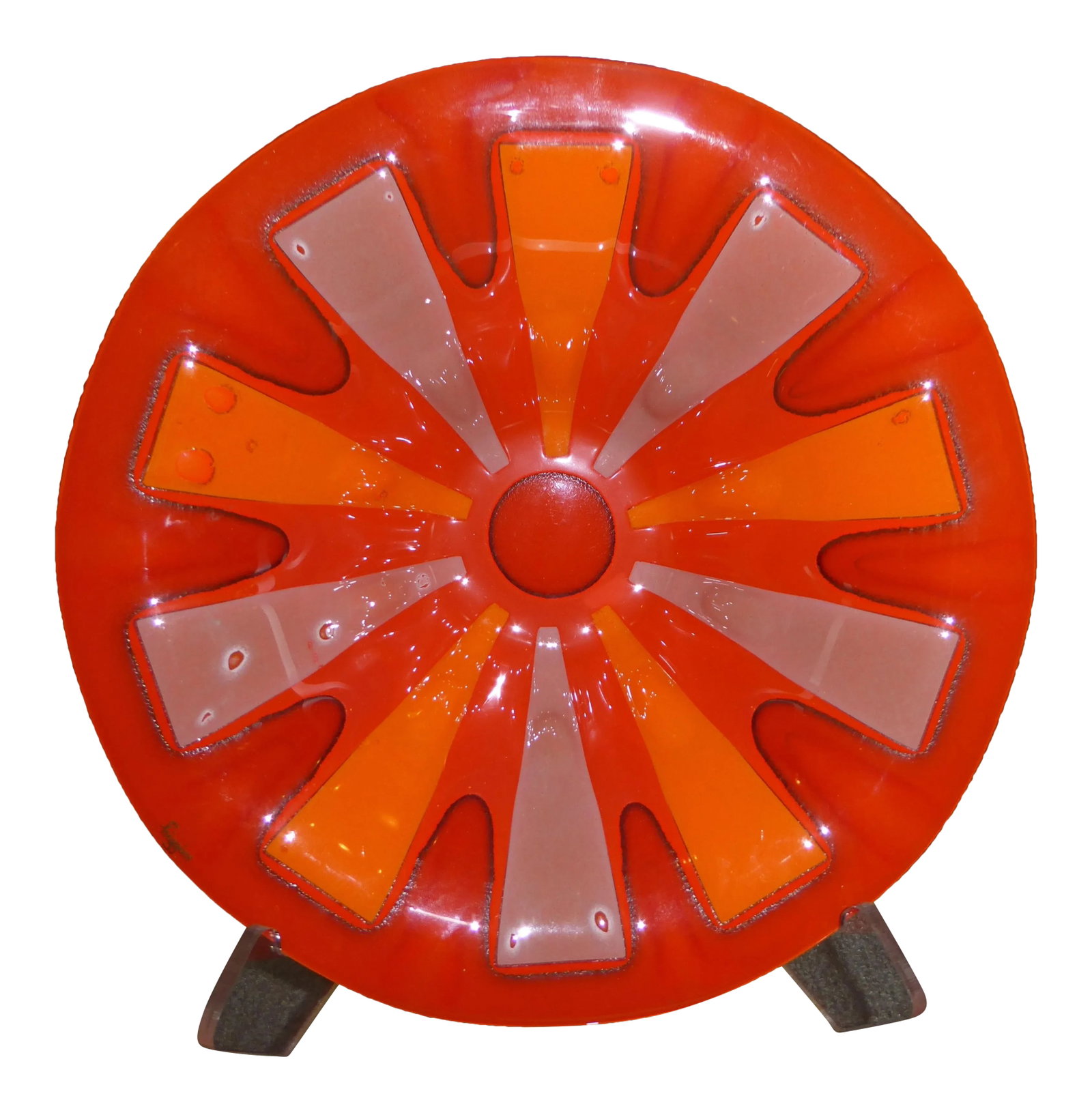 1960s Scandinavian Modern Michael & Frances Higgins Fused Glass Bowl - 9