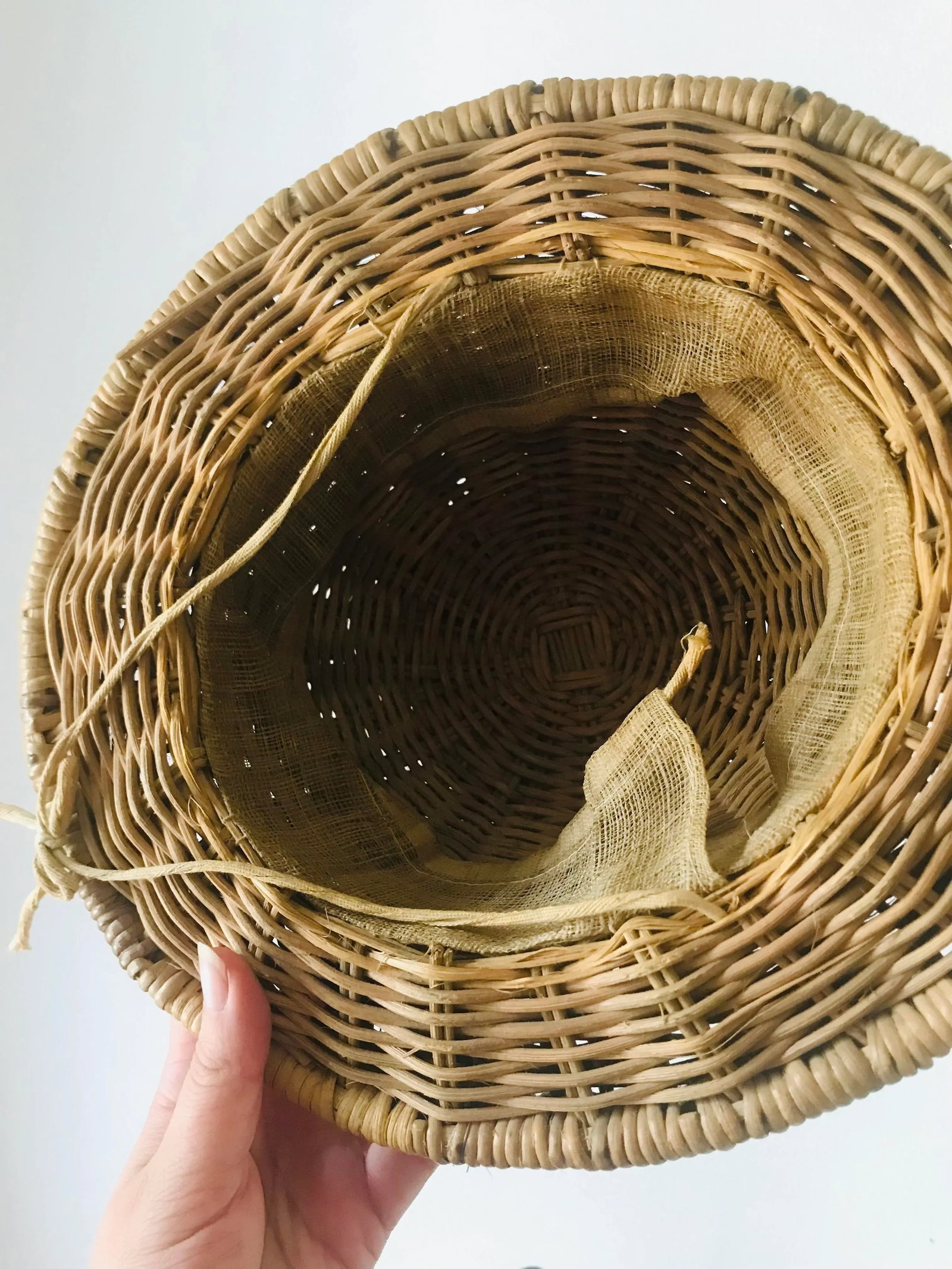Antique Edwardian or Victorian Wicker Hat and Wire Stand - 5