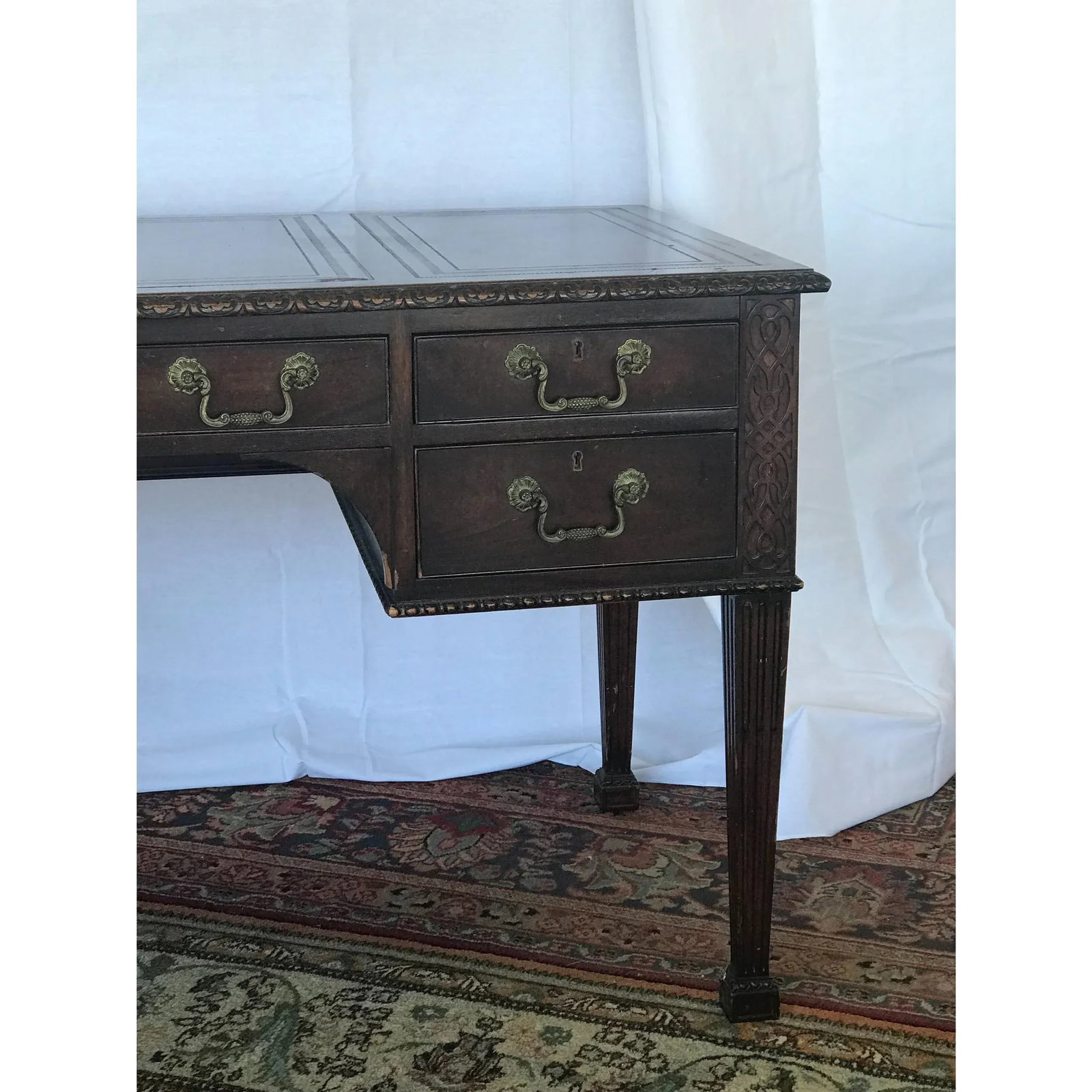 1900s Chippendale Mahogany Writing Desk - 3