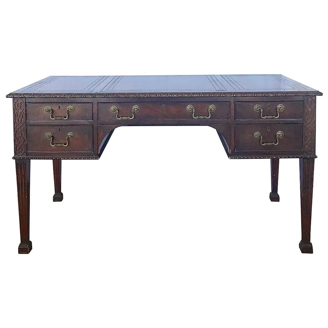 1900s Chippendale Mahogany Writing Desk - 4