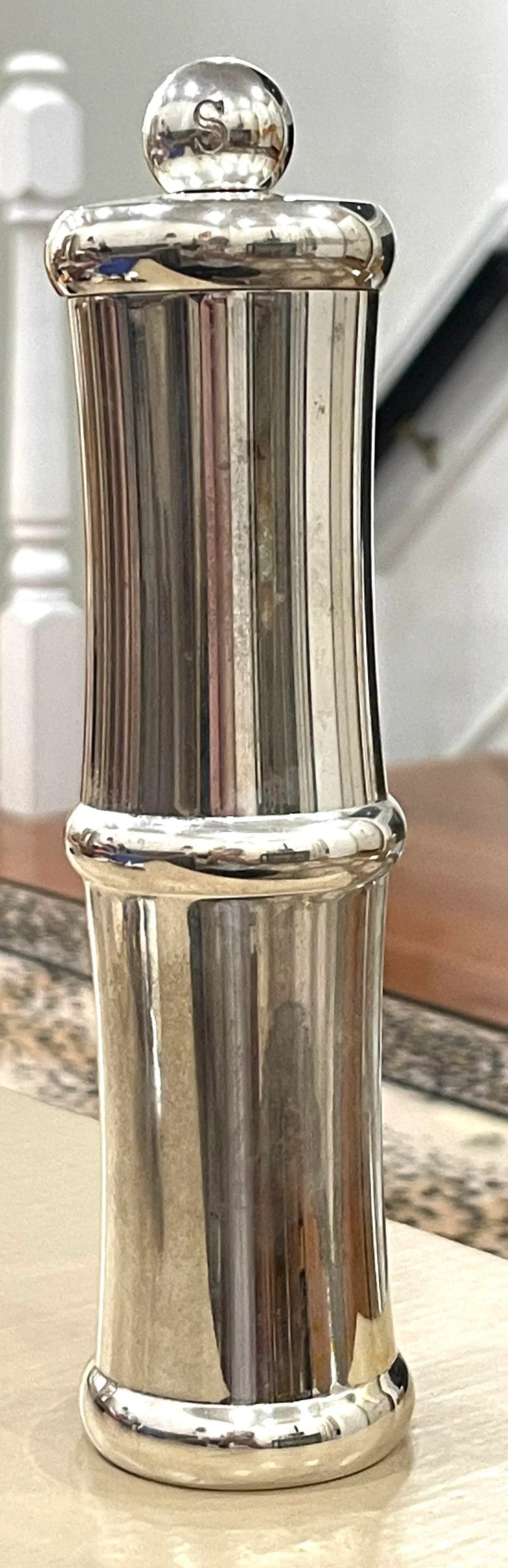 Vintage Gucci Silver Bamboo Salt Grinder - 3